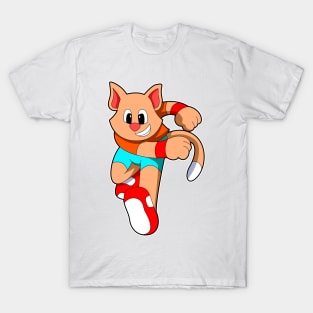 Cat at Fitness - Jogging T-Shirt